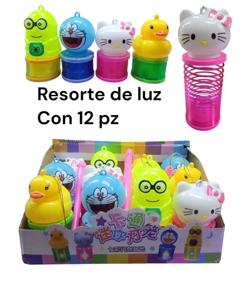 Resorte con luz personajes 12pz-1